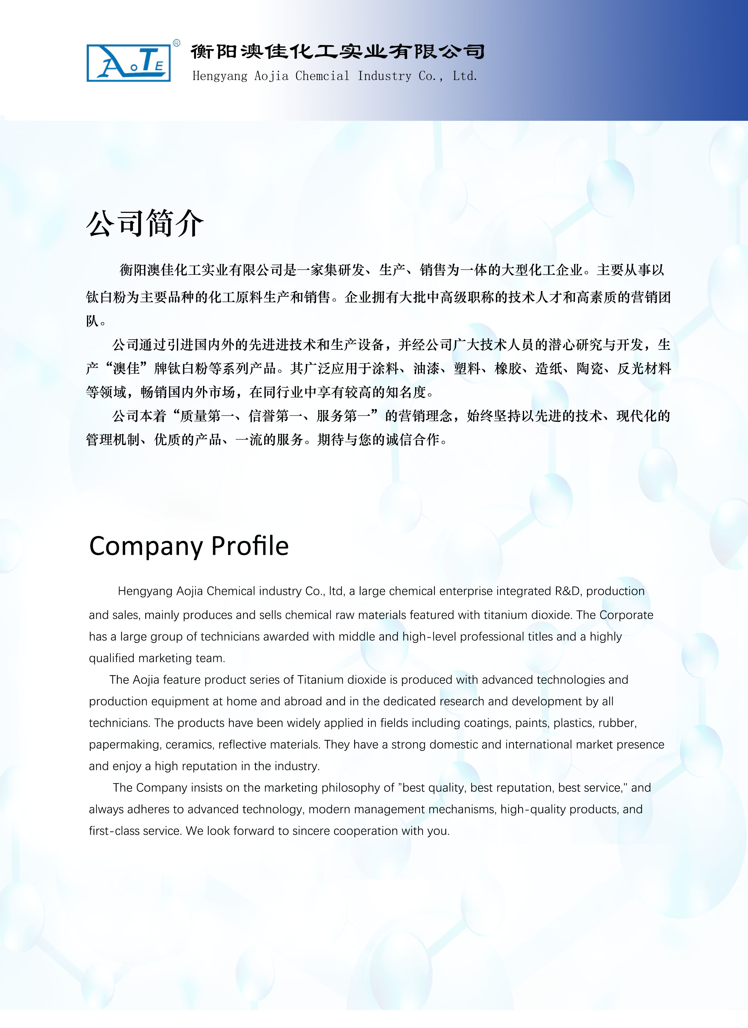 衡陽(yáng)澳佳化工實(shí)業(yè)有限公司,化工企業(yè),粉體化工原料,鈦白粉